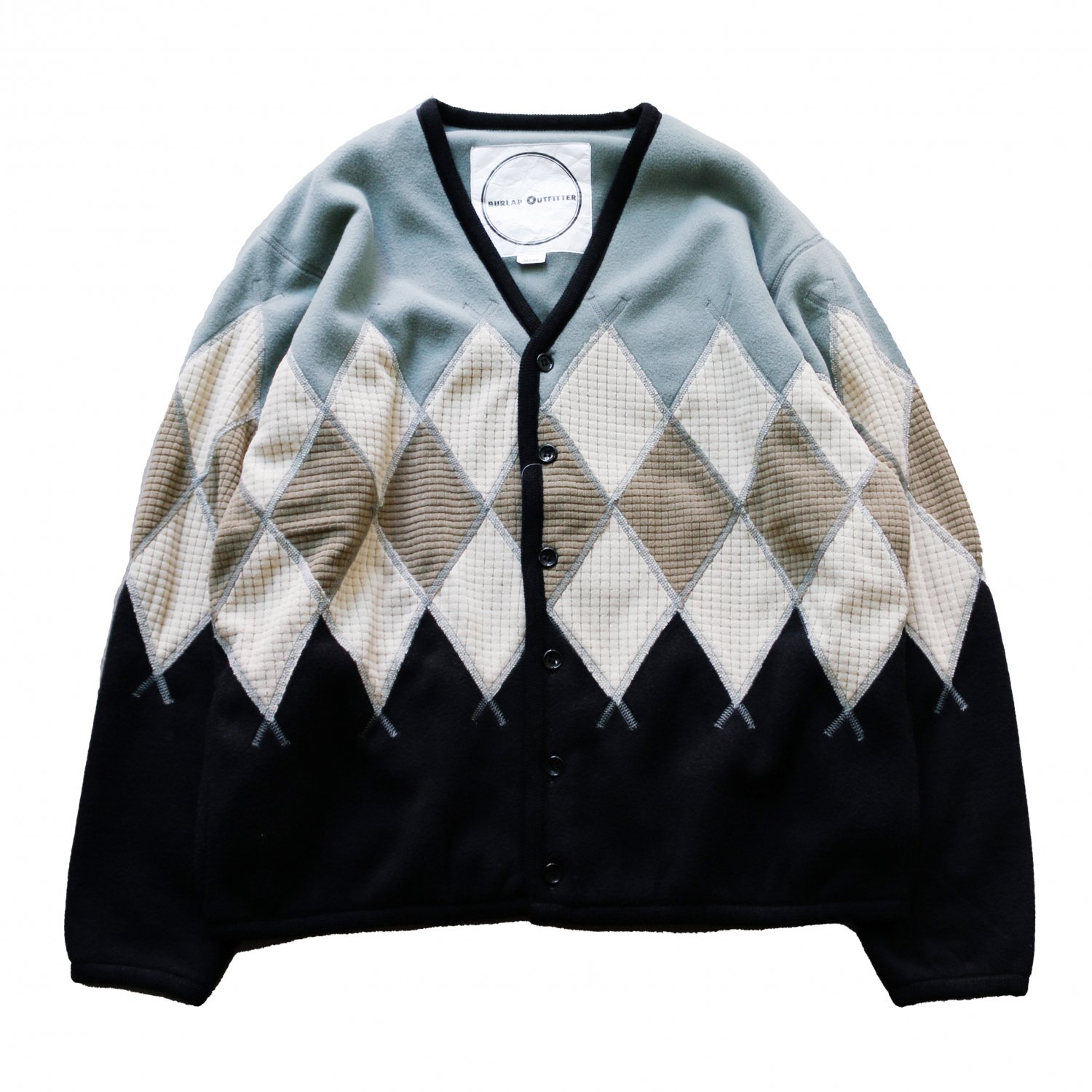 <img class='new_mark_img1' src='https://img.shop-pro.jp/img/new/icons8.gif' style='border:none;display:inline;margin:0px;padding:0px;width:auto;' />BURLAP OUTFITTER / ARGYLE FLEECE CARDIGAN